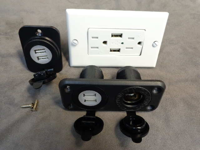 12 AND 120 VOLT USB PORT CHARGERS