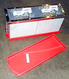 Fiberglass  Dual Battery Tray with Stainless Steel Hold-Down Fram