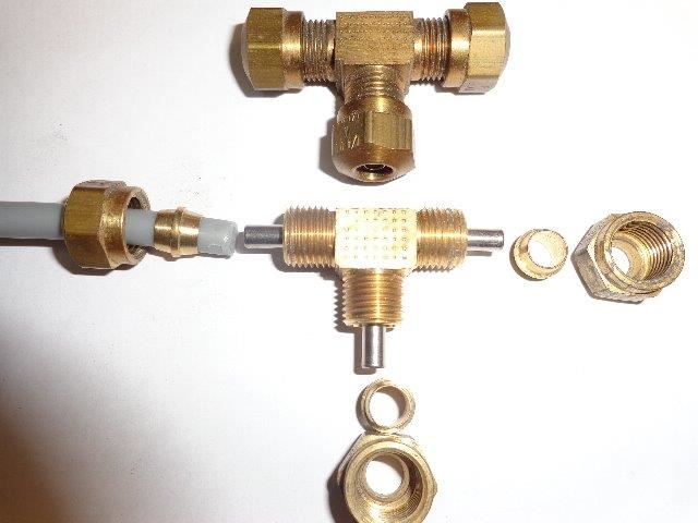 AIR LINE BRASS TEE FITTING -GMC MOTORHOME